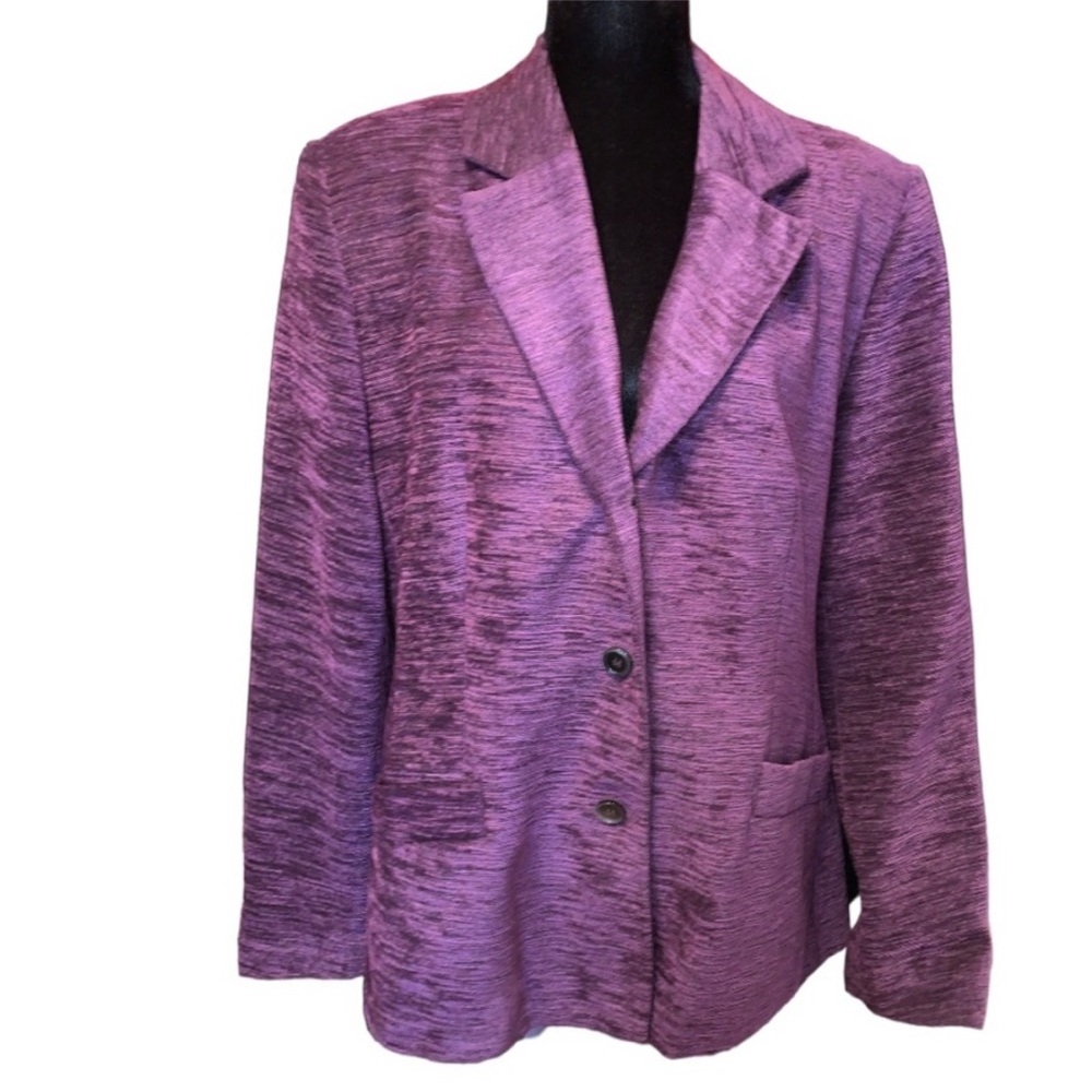 Bianca Nygard Purple Textured Lined Blaxer
